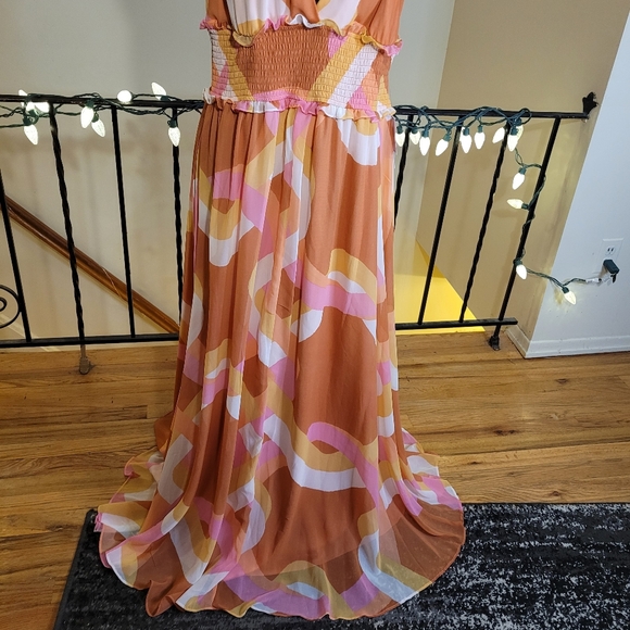 Premier Amour Womens Sleeveless Multicolor Halter Maxi Dress Halter Size 18 Plus - Picture 8 of 16